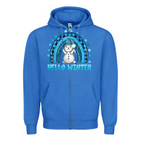 True Royal hello winter rainbow with snowman bbs Zipper Hoodie - BundleAndBundleShop
