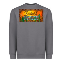 Western Desert Darlin Sunset Cactus Leopard Serape   License Plate Tem Heavyweight Sweatshirt | Teevron