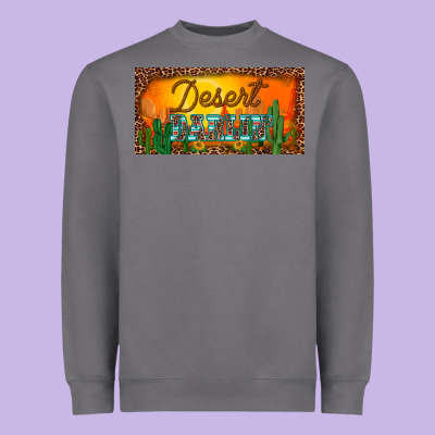 Western Desert Darlin Sunset Cactus Leopard Serape   License Plate Tem Heavyweight Sweatshirt Designed By Barkaloodesign