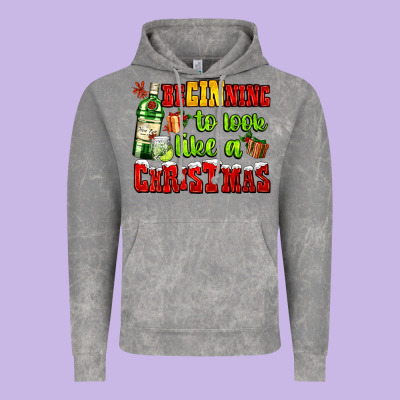 Beginning To Look Like A Christmas With Gin And Gifts Vintage Hoodie Designed By Adodesignshop