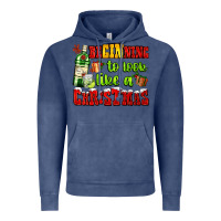 Vintage Denim beginning to look like a christmas with gin and gifts Vintage Hoodie - AdoDesignShop