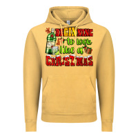 Vintage Mustard beginning to look like a christmas with gin and gifts Vintage Hoodie - AdoDesignShop