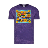 Cloud Purple serape cowhide sunflower Vintage Tee - AdoDesignShop