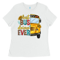White best bus driver ever Ladies Tee - texasbilliewilder