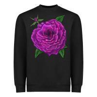 Black Celestial Rose Heavyweight Sweatshirt - LillyAllenDesigns