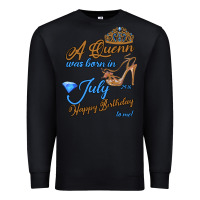 Black A Queen Was Born In July 24th Happy Birthday Premium Sweatshirt - Bettercallsaul