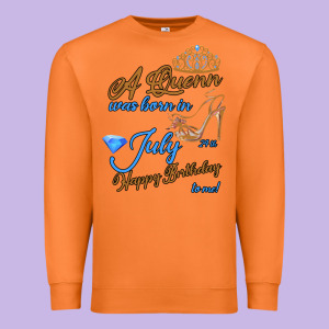 A Queen Was Born In July 24th Happy Birthday Premium Sweatshirt Designed By Bettercallsaul