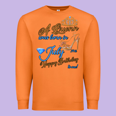 A Queen Was Born In July 24th Happy Birthday Premium Sweatshirt Designed By Bettercallsaul