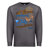 Charcoal Heather A Queen Was Born In July 24th Happy Birthday Premium Sweatshirt - Bettercallsaul