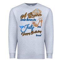 Heather Grey A Queen Was Born In July 24th Happy Birthday Premium Sweatshirt - Bettercallsaul