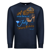 Navy A Queen Was Born In July 24th Happy Birthday Premium Sweatshirt - Bettercallsaul
