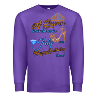 Purple A Queen Was Born In July 24th Happy Birthday Premium Sweatshirt - Bettercallsaul