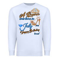White A Queen Was Born In July 24th Happy Birthday Premium Sweatshirt - Bettercallsaul
