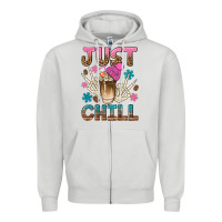 Dove Grey just chill with coffee bean bbs Zipper Hoodie - BundleAndBundleShop