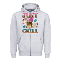 Heather Grey just chill with coffee bean bbs Zipper Hoodie - BundleAndBundleShop