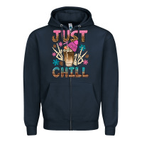 Navy just chill with coffee bean bbs Zipper Hoodie - BundleAndBundleShop