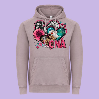 Certified Nursing Assistant Cna Hearts Vintage Hoodie Designed By Jasminsmagicworld