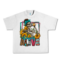Lunar Rock staying alive coffee drinking skeleton Urban Heavy Tee - Jasminsmagicworld