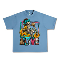 Staying Alive Coffee Drinking Skeleton Urban Heavy Tee | Teevron