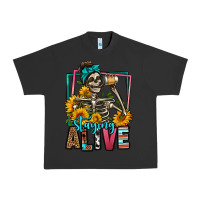Pigment Black staying alive coffee drinking skeleton Urban Heavy Tee - Jasminsmagicworld