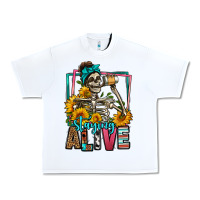White staying alive coffee drinking skeleton Urban Heavy Tee - Jasminsmagicworld