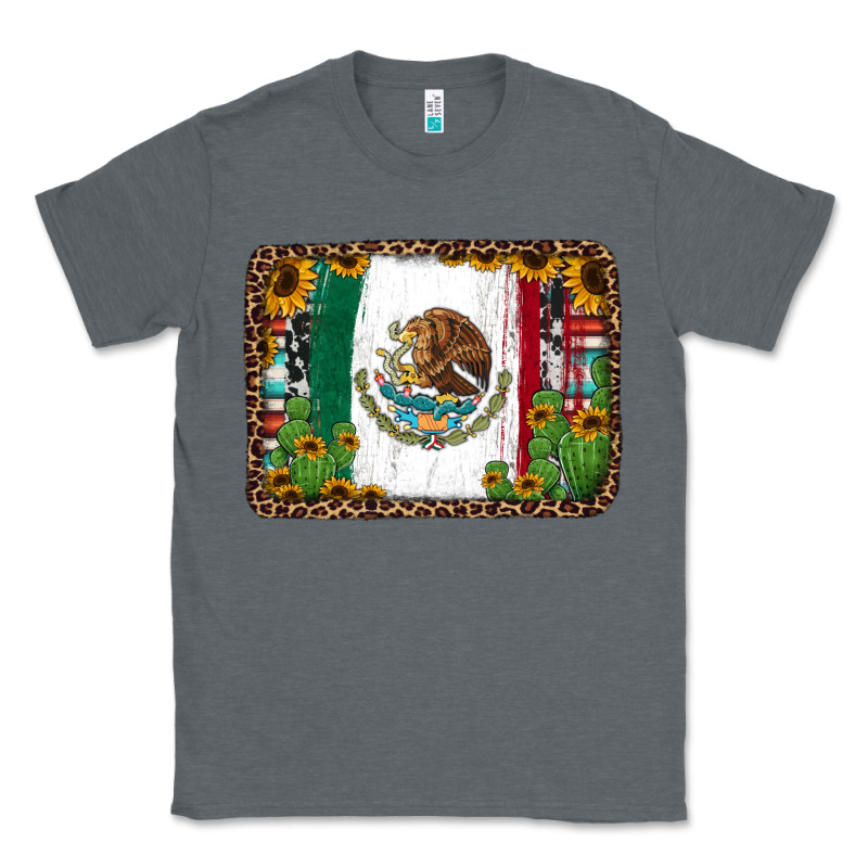 Mexican Flag Background With Cactus And Sunflower Classic Tee by Jasminsmagicworld | Teevron