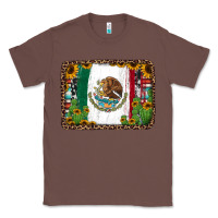 Chestnut mexican flag background with cactus and sunflower Classic Tee - Jasminsmagicworld