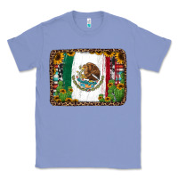 Colony Blue mexican flag background with cactus and sunflower Classic Tee - Jasminsmagicworld