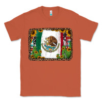 Copper mexican flag background with cactus and sunflower Classic Tee - Jasminsmagicworld