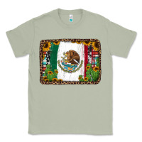 Matcha mexican flag background with cactus and sunflower Classic Tee - Jasminsmagicworld