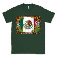 Sports Green mexican flag background with cactus and sunflower Classic Tee - Jasminsmagicworld