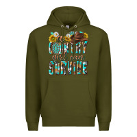 Army Green Western a Country Girl Can Survive Premium Hoodie - texasbilliewilder