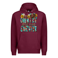 Burgundy Western a Country Girl Can Survive Premium Hoodie - texasbilliewilder