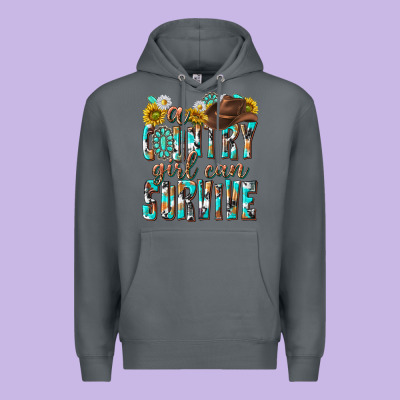 Western A Country Girl Can Survive Premium Hoodie Designed By Texasbilliewilder