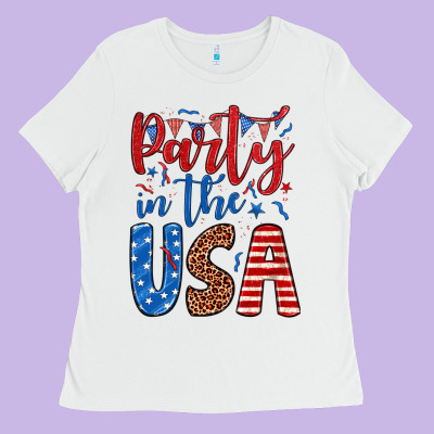 Party In The Usa Ladies Tee Designed By Jahusdesignshop