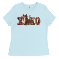 Baby Blue xoxo horse Ladies Tee - RanaPortraitStore