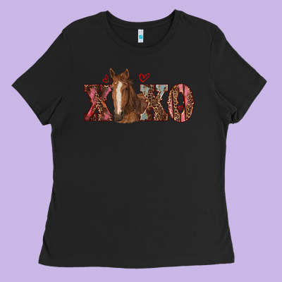 Xoxo Horse Ladies Tee Designed By Ranaportraitstore