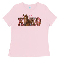 Bubblegum Pink xoxo horse Ladies Tee - RanaPortraitStore