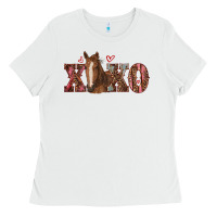 White xoxo horse Ladies Tee - RanaPortraitStore