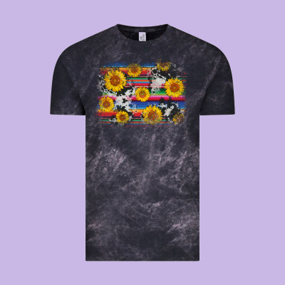 Serape Cowhide Sunflower Background Vintage Tee Designed By Adodesignshop