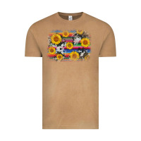 Vintage Camel serape cowhide sunflower background Vintage Tee - AdoDesignShop