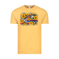 Vintage Mustard serape cowhide sunflower background Vintage Tee - AdoDesignShop