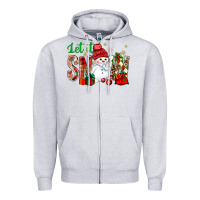 Heather Grey let it snow with snowman Zipper Hoodie - BundleAndBundleShop
