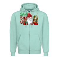 Seafoam let it snow with snowman Zipper Hoodie - BundleAndBundleShop