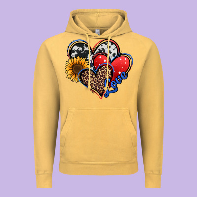 4th Of July American Hearts Vintage Hoodie Designed By Jasminsmagicworld