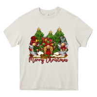 Cream merry christmas gnomies Heavy Core Tee - BarkalooDesign