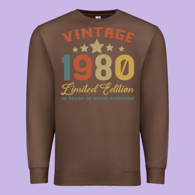 Vintage 1980 Clothes 40 Years Old Retro 40th Birthday Premium Sweatshirt Designed By Bettercallsaul