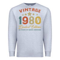 Heather Grey Vintage 1980 Clothes 40 Years Old Retro 40th Birthday Premium Sweatshirt - Bettercallsaul