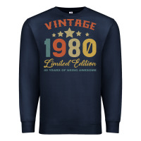Navy Vintage 1980 Clothes 40 Years Old Retro 40th Birthday Premium Sweatshirt - Bettercallsaul
