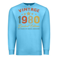 Ocean Blue Vintage 1980 Clothes 40 Years Old Retro 40th Birthday Premium Sweatshirt - Bettercallsaul